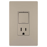 Legrand - radiant Single-Pole/3-Way Switch with 15A Tamper-Resistant Outlet, Nickel - Nickel