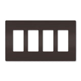Legrand - radiant Four-Gang Screwless Wall Plate, Brown - Brown
