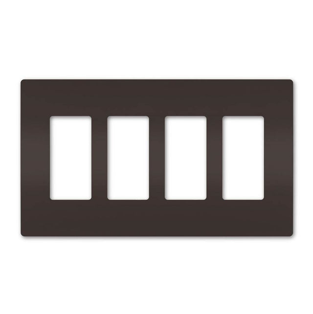 Legrand - radiant Four-Gang Screwless Wall Plate, Brown - Brown