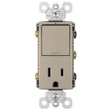 radiant Single-Pole/3-Way Switch with 15A Tamper-Resistant Outlet, Dark Bronze