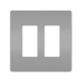 Legrand - radiant Two-Gang Screwless Wall Plate, Gray - Gray