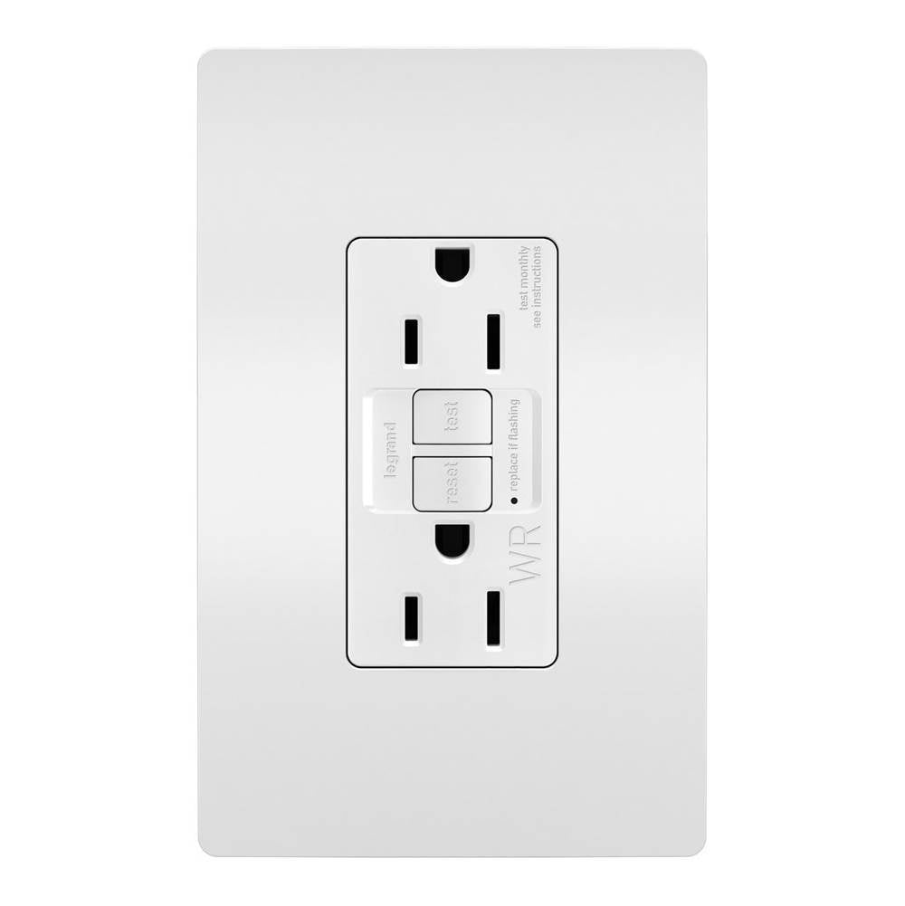 Legrand - radiant Spec-Grade 15A Weather-Resistant Self-Test GFCI Receptacle, White - White