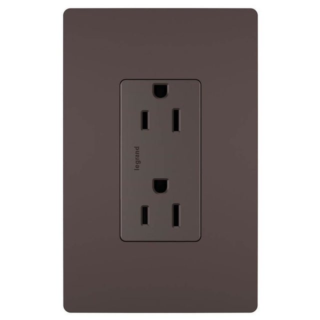 Legrand - radiant 15A 125V Duplex Tamper-Resistant Outlet, Dark Bronze - Dark Bronze