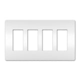 Legrand - radiant Four-Gang Screwless Wall Plate, White - White