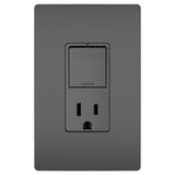 Legrand - radiant Single-Pole/3-Way Switch with 15A Tamper-Resistant Outlet, Black - Black