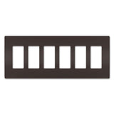 Legrand - radiant Six-Gang Screwless Wall Plate, Brown - Brown