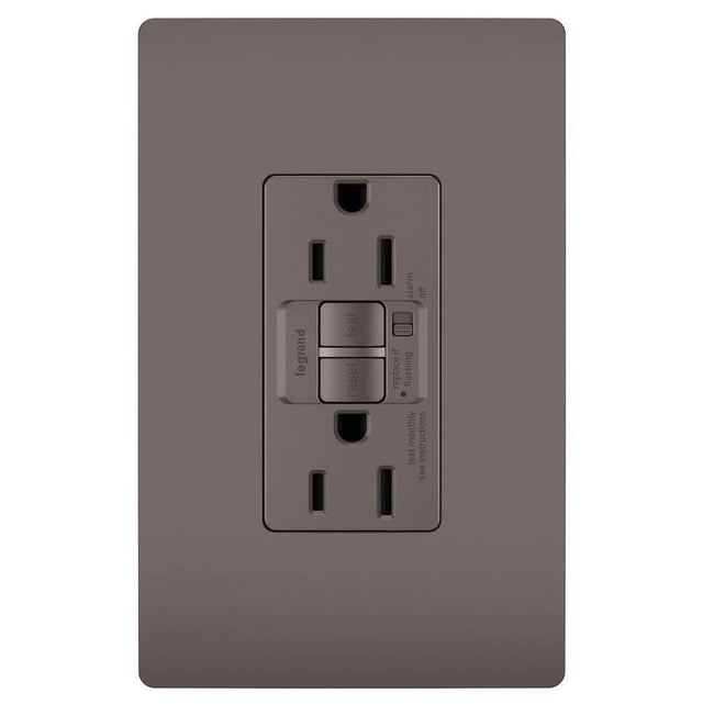 Legrand - radiant Spec-Grade 15A Tamper-Resistant Self-Test GFCI Receptacle, Brown - Brown