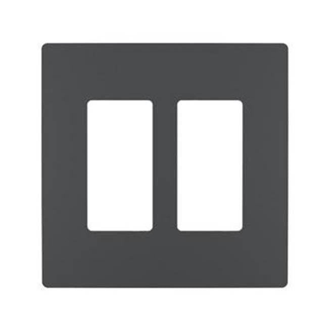 Legrand - radiant Two-Gang Screwless Wall Plate, Graphite - Graphite