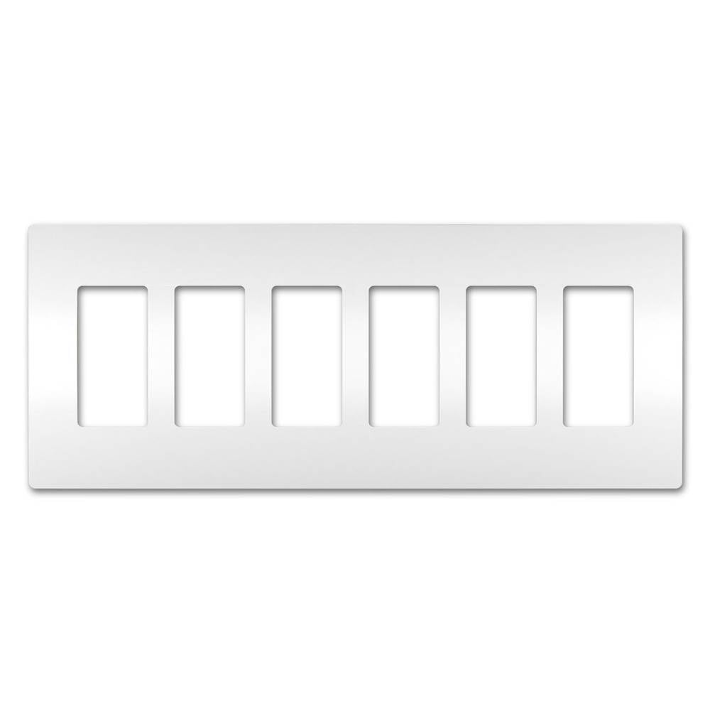 Legrand - radiant Six-Gang Screwless Wall Plate, White - White