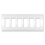 Legrand - radiant Six-Gang Screwless Wall Plate, White - White