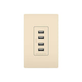 Legrand - radiant Quad USB Charger, Light Almond - Light Almond