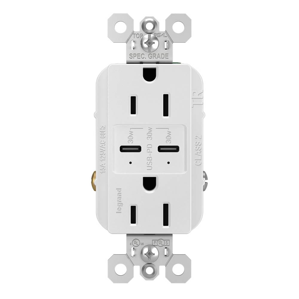radiant 15A Tamper-Resistant Ultra-Fast PLUS Power Delivery USB Type-CC Outlet - Brown