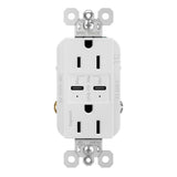 radiant 15A Tamper-Resistant Ultra-Fast PLUS Power Delivery USB Type-CC Outlet - Brown