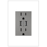 Legrand - Dual USB Plus-Size Outlet Combo - Magnesium