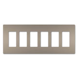 Legrand - radiant Six-Gang Screwless Wall Plate, Nickel - Nickel