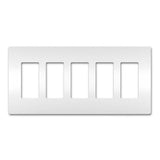 Legrand - radiant Five-Gang Screwless Wall Plate, White - White
