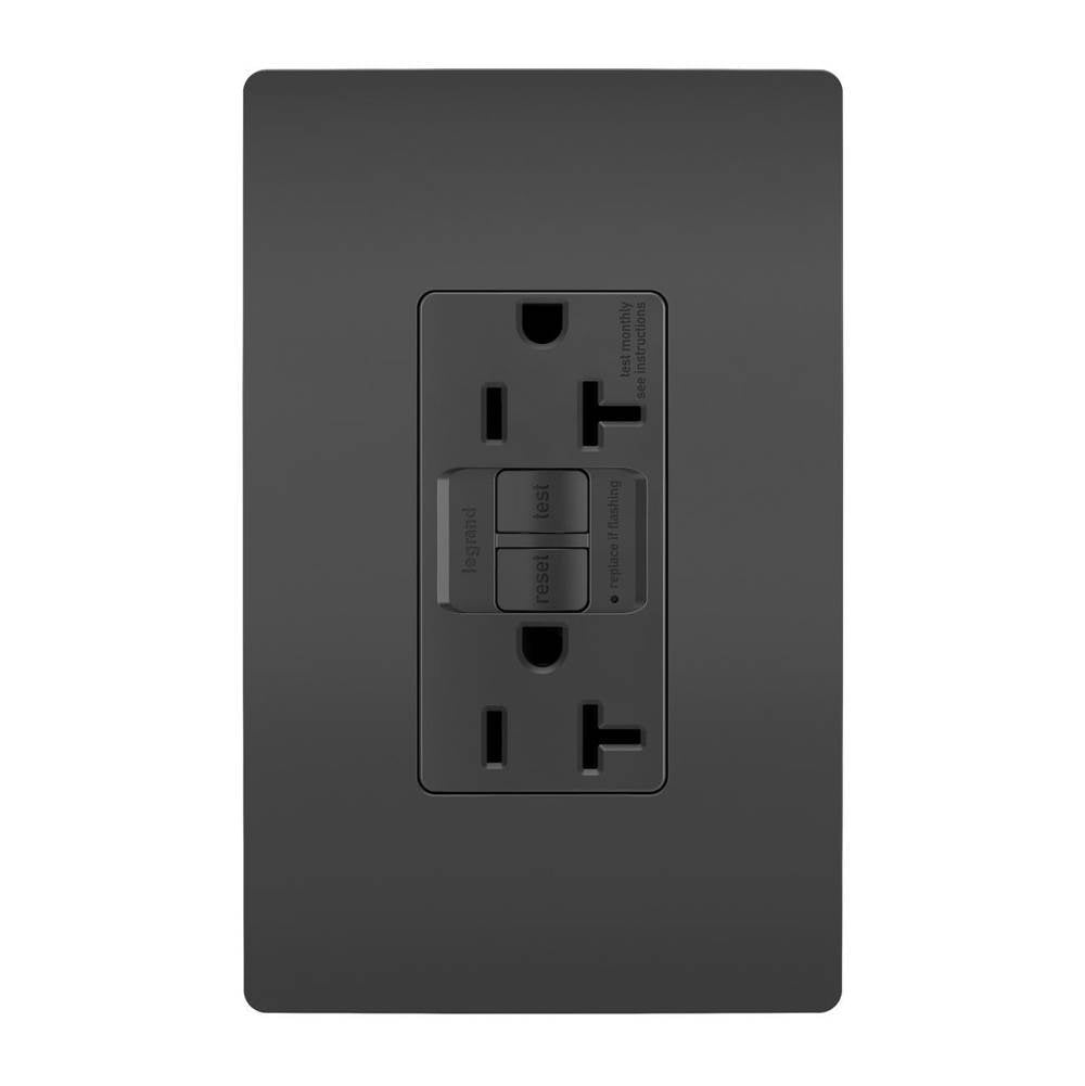 Legrand - radiant Spec-Grade 20A Tamper-Resistant Self-Test GFCI Receptacle, Black - Black