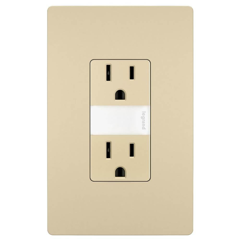 Legrand - radiant 15A Tamper-Resistant Outlet with Night Light, Ivory - Ivory