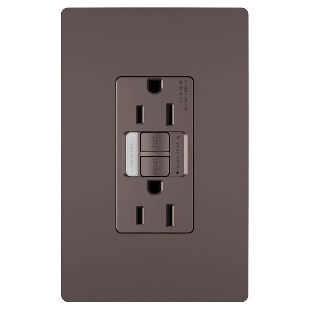 Legrand - radiant 15A Tamper-Resistant Self-Test GFCI Outlet with Night Light, Dark Bronze - Dark Bronze