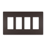 Legrand - radiant Four-Gang Screwless Wall Plate, Dark Bronze - Dark Bronze