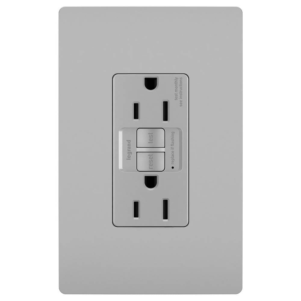 Legrand - radiant Spec-Grade 15A Tamper-Resistant Self-Test GFCI Receptacle, Gray - Gray
