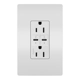 Legrand - radiant 15A Tamper-Resistant Ultra-Fast PLUS Power Delivery USB Type-CC Outlet - White - White