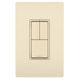 Legrand - radiant Two Single-Pole Switches and Single Pole/3-Way Switch, Light Almond - Light Almond