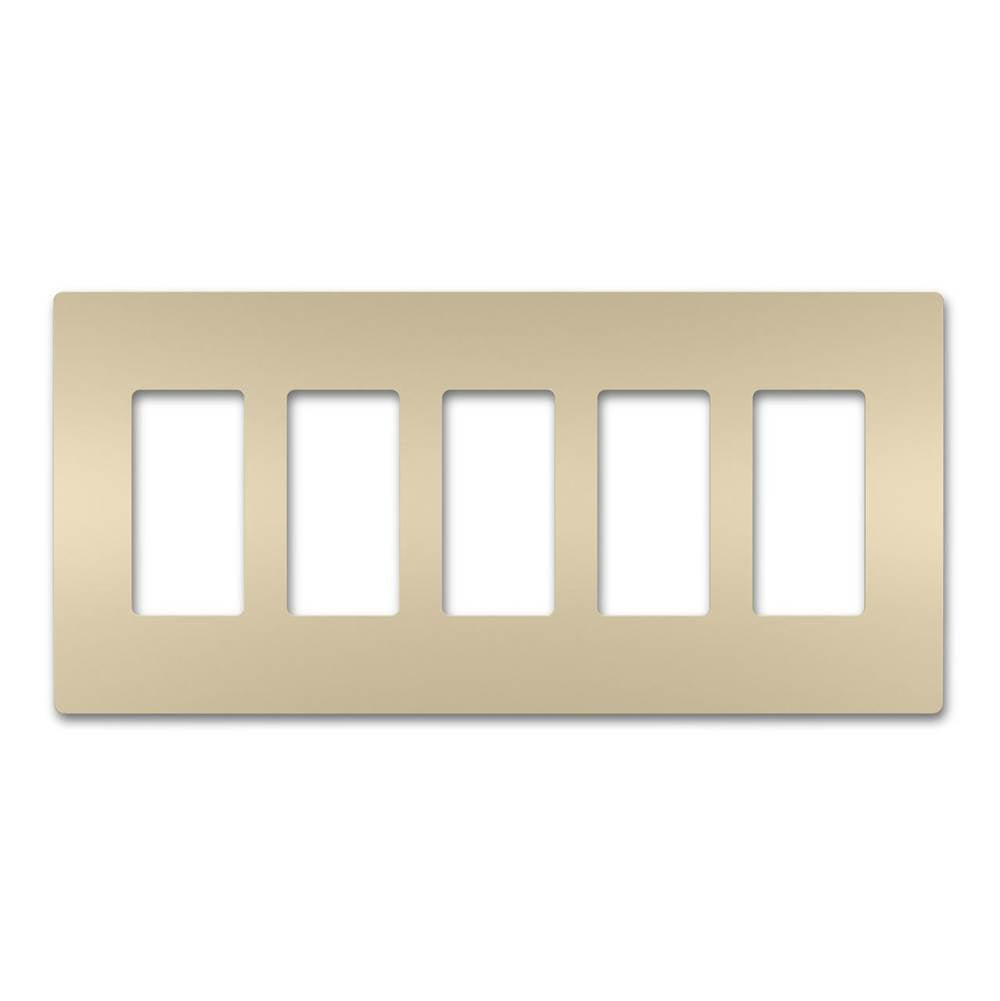 Legrand - radiant Five-Gang Screwless Wall Plate, Ivory - Ivory