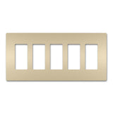 Legrand - radiant Five-Gang Screwless Wall Plate, Ivory - Ivory