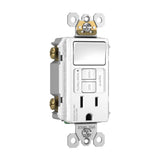 radiant Single-Pole Switch with Tamper-Resistant Self-Test GFCI Outlet, Black
