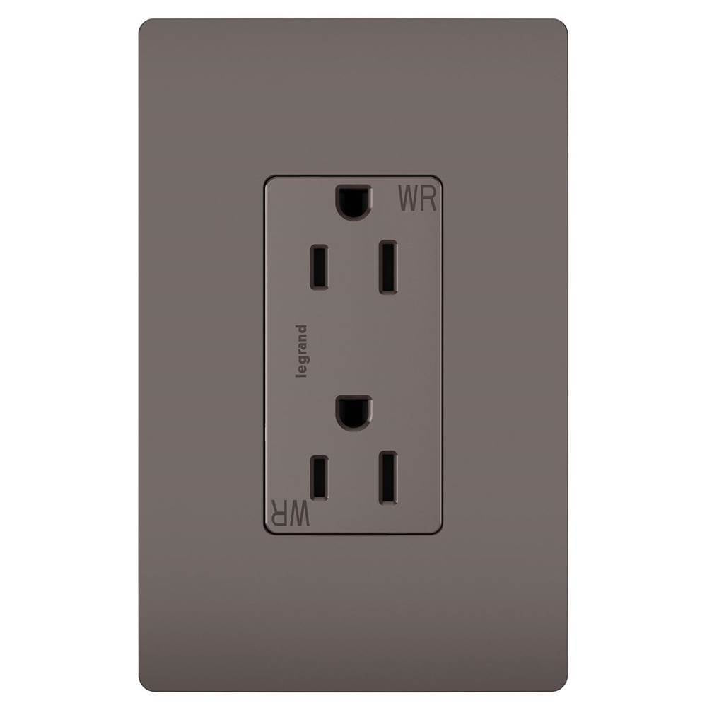 Legrand - radiant Outdoor Duplex Outlet, Brown - Brown