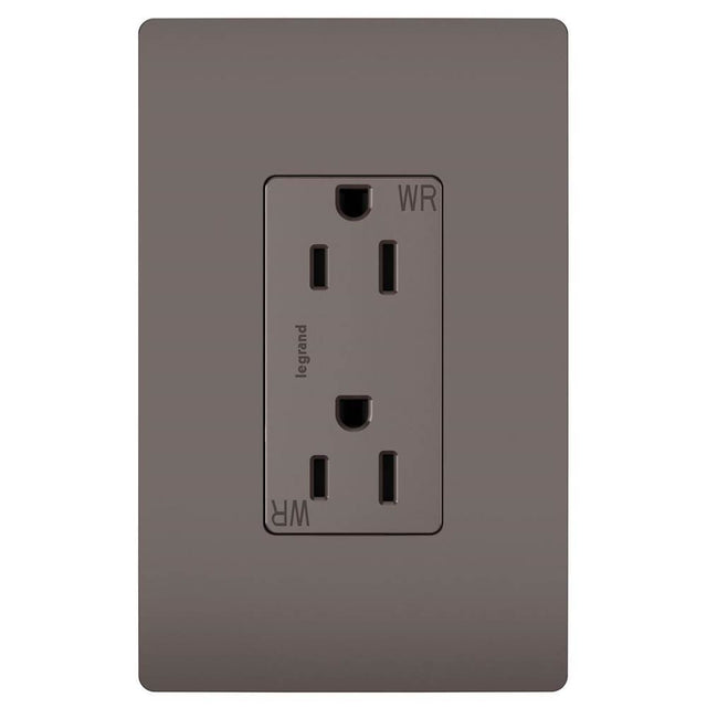 Legrand - radiant Outdoor Duplex Outlet, Brown - Brown