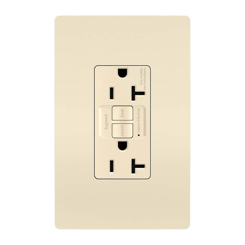 Legrand - radiant Spec-Grade 20A Tamper-Resistant Self-Test GFCI Receptacle, Light Almond - Light Almond