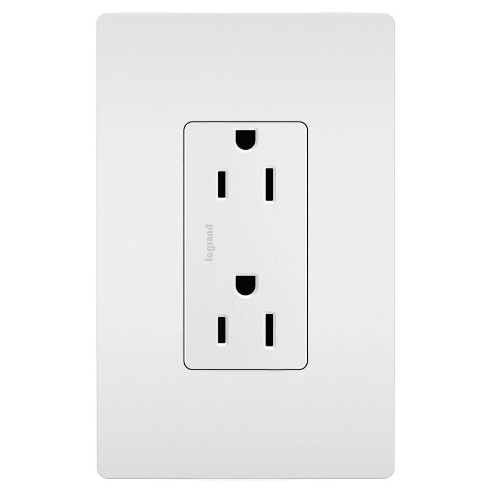 Legrand - radiant Self-Grounding Tamper-Resistant Outlet, White - White