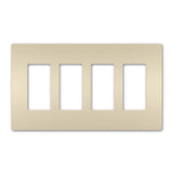 Legrand - radiant Four-Gang Screwless Wall Plate, Light Almond - Light Almond