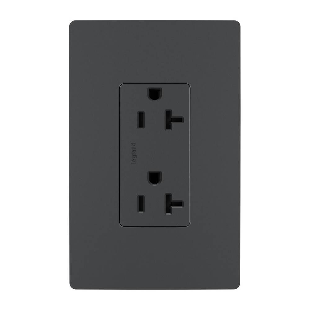 Legrand - radiant Spec-Grade 20A Tamper-Resistant Receptacle, Graphite - Graphite