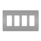 Legrand - radiant Four-Gang Screwless Wall Plate, Gray - Gray