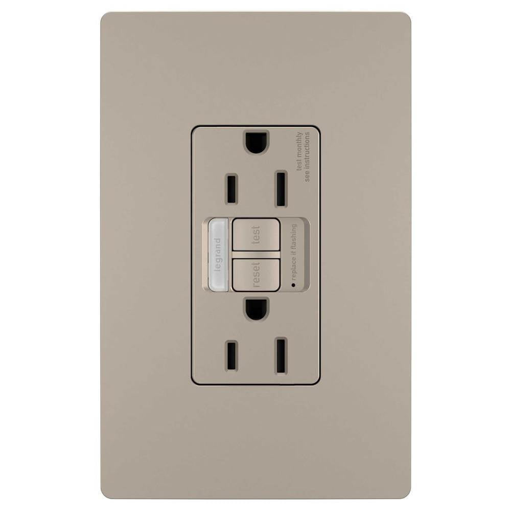 Legrand - radiant 15A Tamper-Resistant Self-Test GFCI Outlet with Night Light, Nickel - Nickel