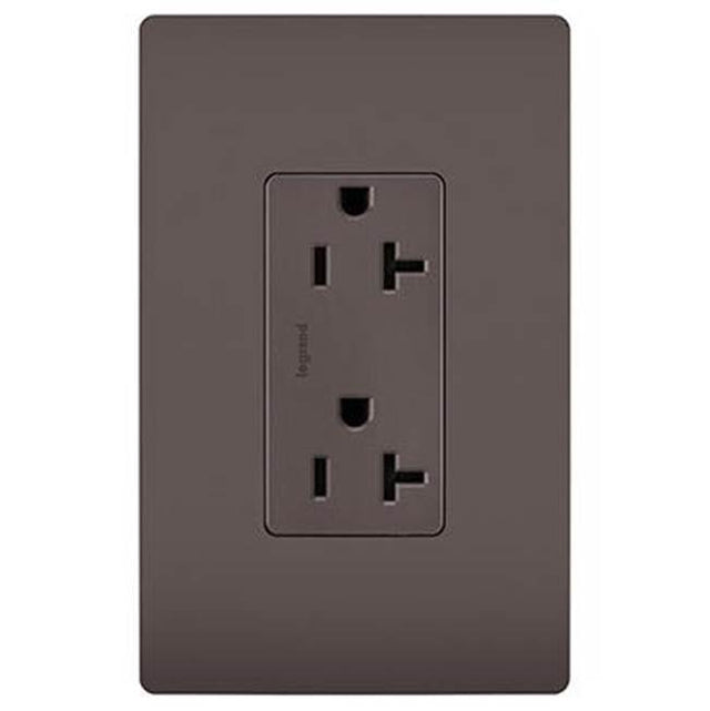 Legrand - radiant Spec-Grade 20A Tamper-Resistant Receptacle, Brown - Brown