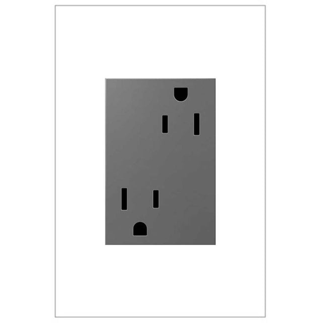 Legrand - Tamper-Resistant Outlet, Plus Size, 15A - Magnesium