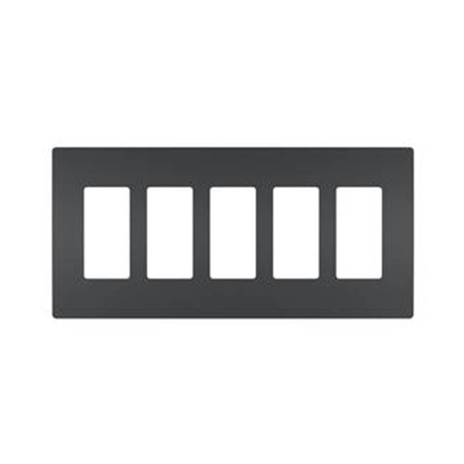 Legrand - radiant Five-Gang Screwless Wall Plate, Graphite - Graphite