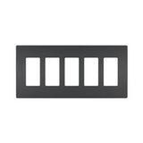 Legrand - radiant Five-Gang Screwless Wall Plate, Graphite - Graphite