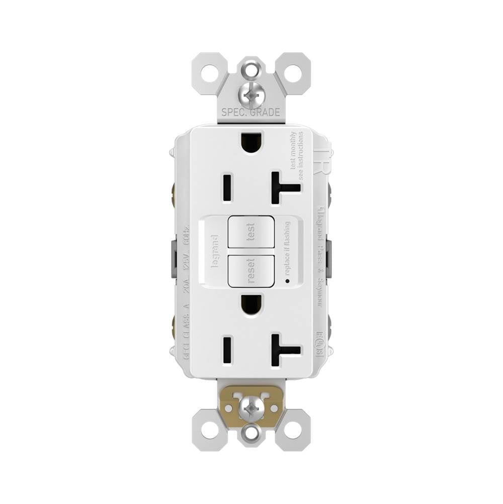 radiant Spec-Grade 20A Tamper-Resistant Self-Test GFCI Receptacle, Brown