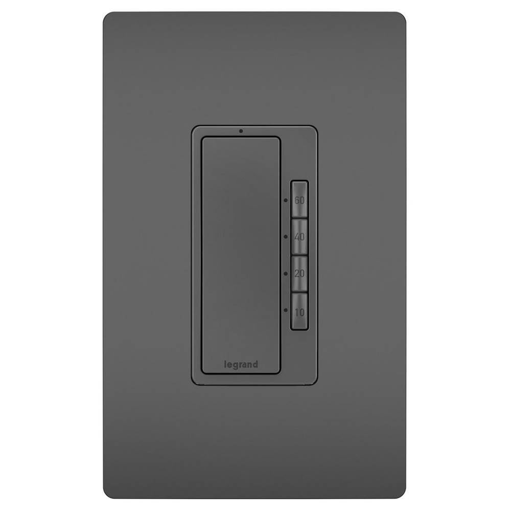 Legrand - radiant 4-Button Digital Timer, Black - Black