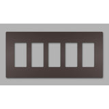 radiant Five-Gang Screwless Wall Plate, Brown