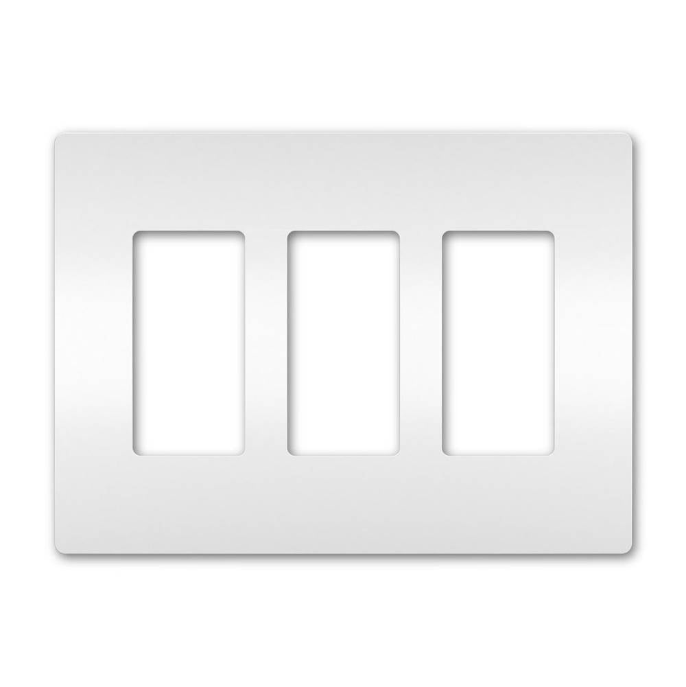 Legrand - radiant Three-Gang Screwless Wall Plate, White - White