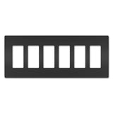 Legrand - radiant Six-Gang Screwless Wall Plate, Black - Black