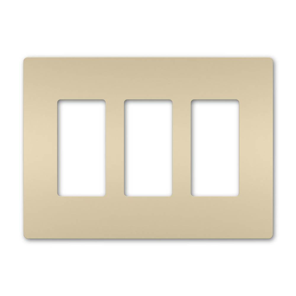 Legrand - radiant Three-Gang Screwless Wall Plate, Ivory - Ivory