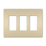 Legrand - radiant Three-Gang Screwless Wall Plate, Ivory - Ivory
