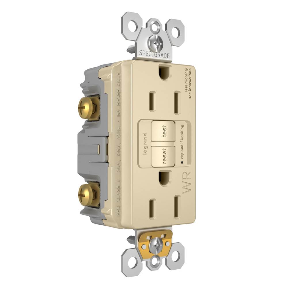 radiant Spec-Grade 15A Weather-Resistant Self-Test GFCI Receptacle, Brown